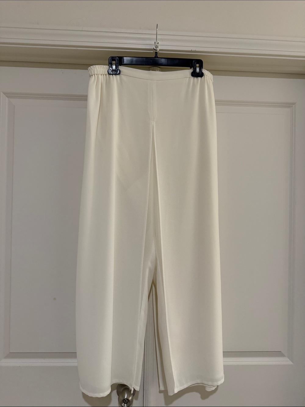 dressbarn Off-White Wide-Leg Elastic Waist Pants